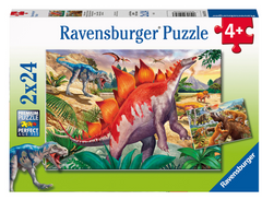 Puzzle 2x24 Teile Wilde Urzeittiere 05.179