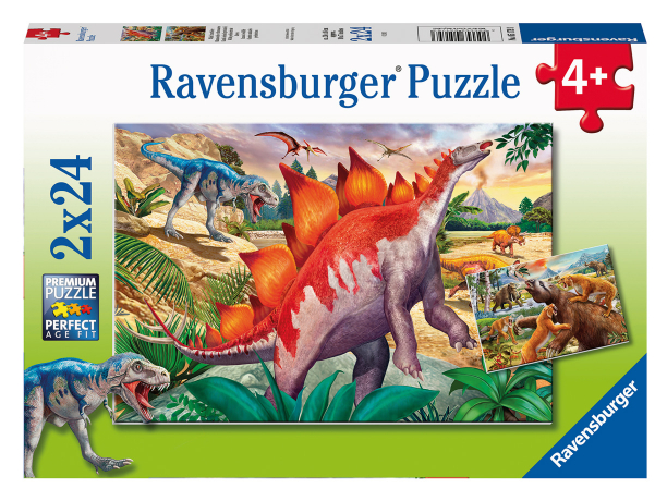 Puzzle 2x24 Teile Wilde Urzeittiere 05.179 - Bild 1