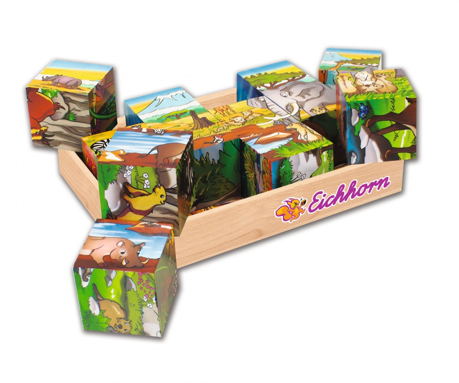Würfelpuzzle Tiere aus Holz 12-teilig - Bild 10