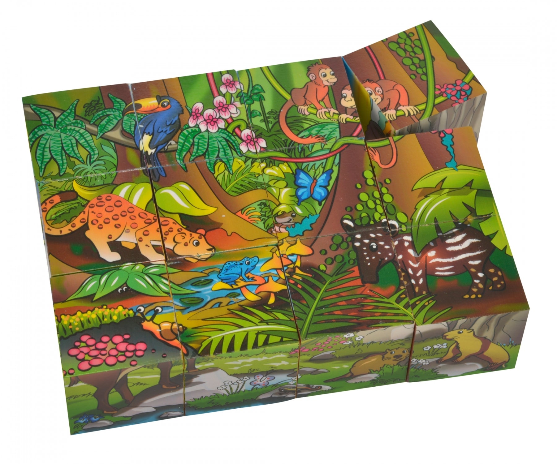 Würfelpuzzle Tiere aus Holz 12-teilig - Bild 4