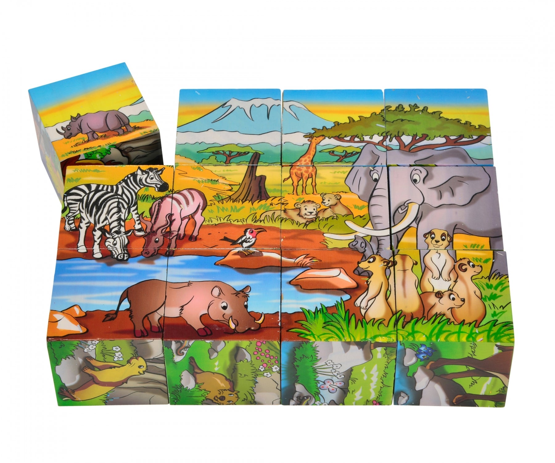 Würfelpuzzle Tiere aus Holz 12-teilig - Bild 3