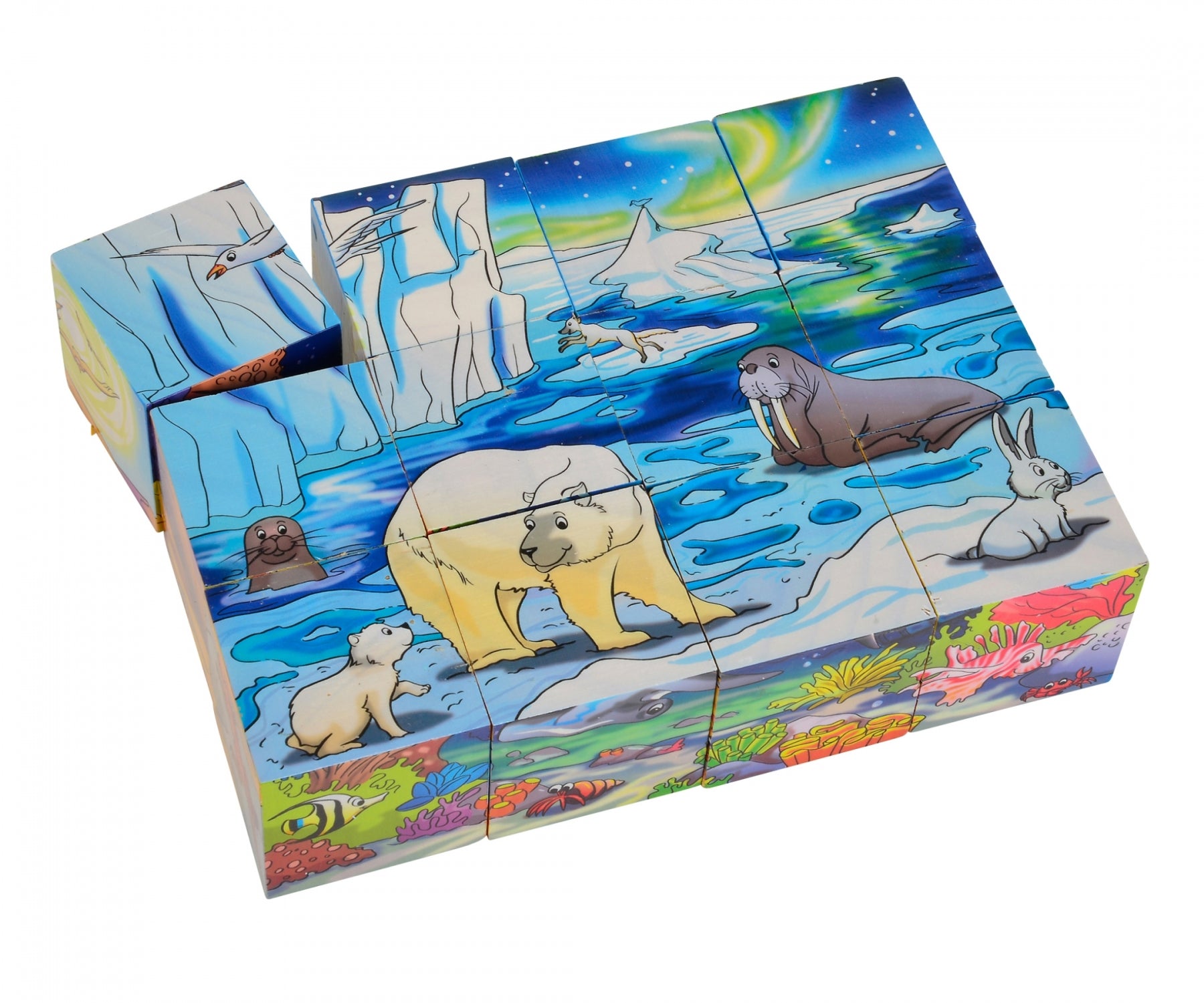 Würfelpuzzle Tiere aus Holz 12-teilig - Bild 2