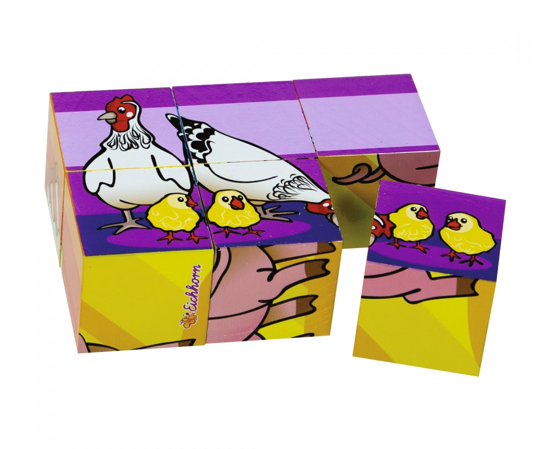 Würfelpuzzle Tiere aus Holz 6-teilig - Bild 7