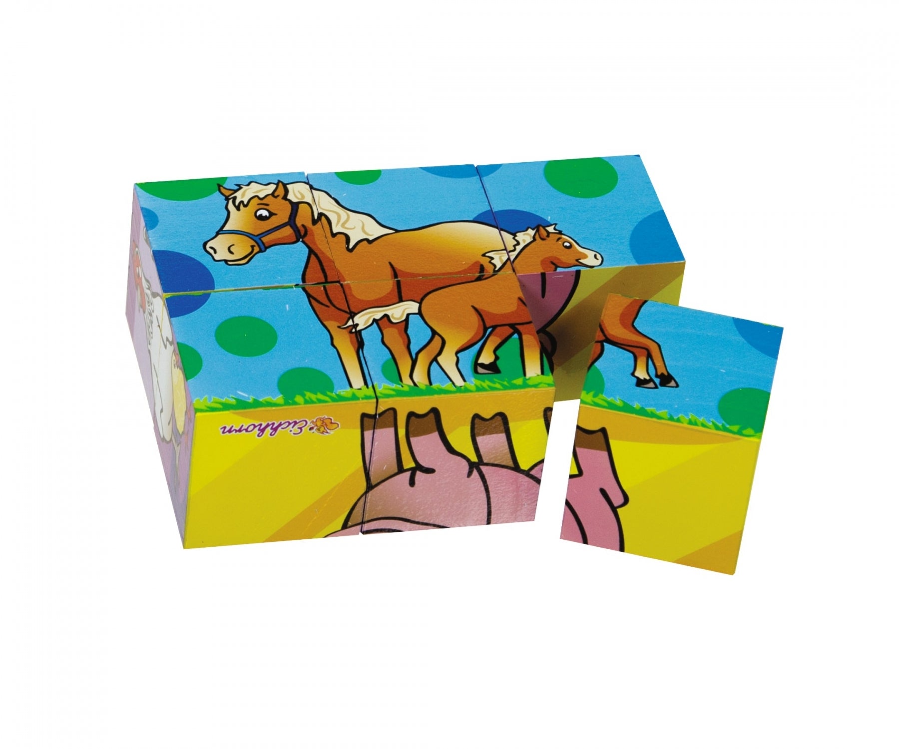 Würfelpuzzle Tiere aus Holz 6-teilig - Bild 3