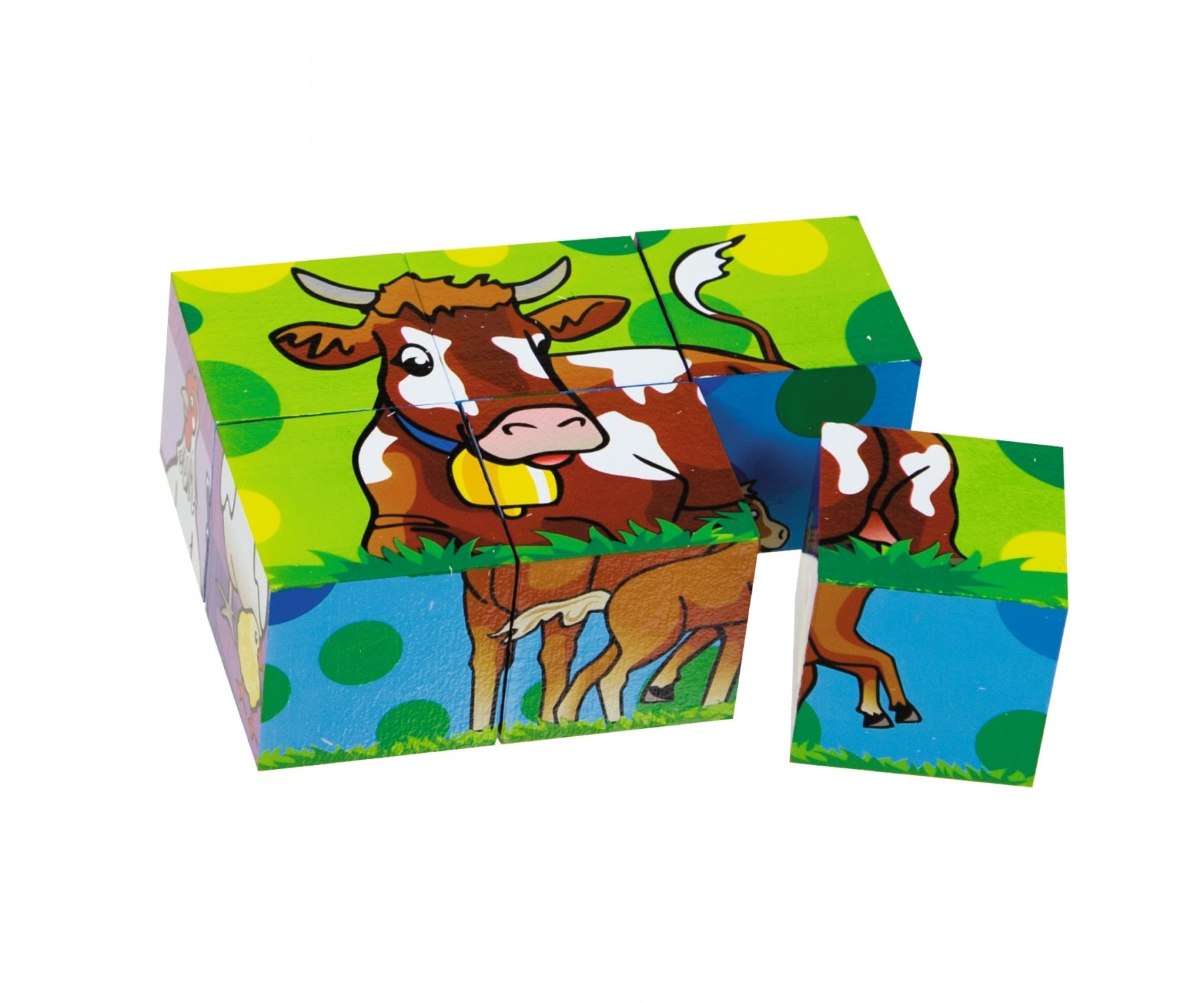Würfelpuzzle Tiere aus Holz 6-teilig - Bild 2