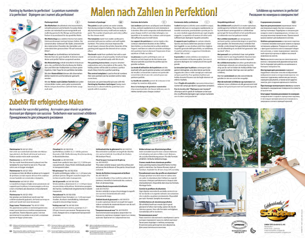 Schipper Einhorn im Zauberwald Triptychon 50x80cm - Bild 2