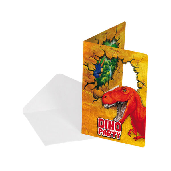 Einladungskarten Dinosaurier 6 Stück - Bild 1