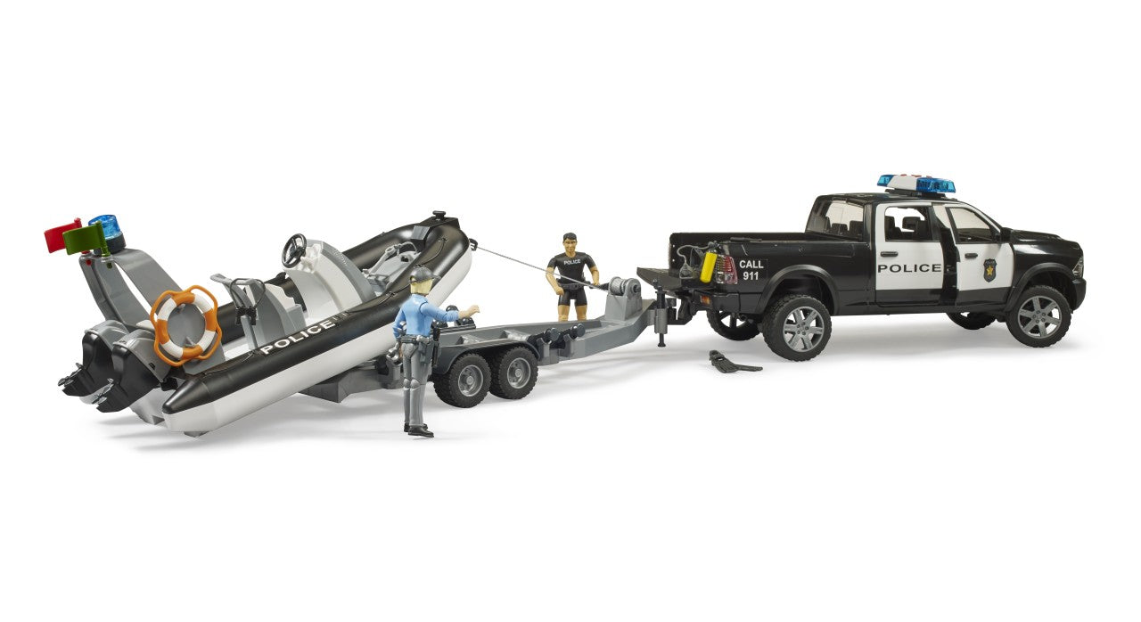 Bruder 02507 RAM 2500 Polizei-Pickup mit Anhänger, Boot und 2 Figuren - Bild 2