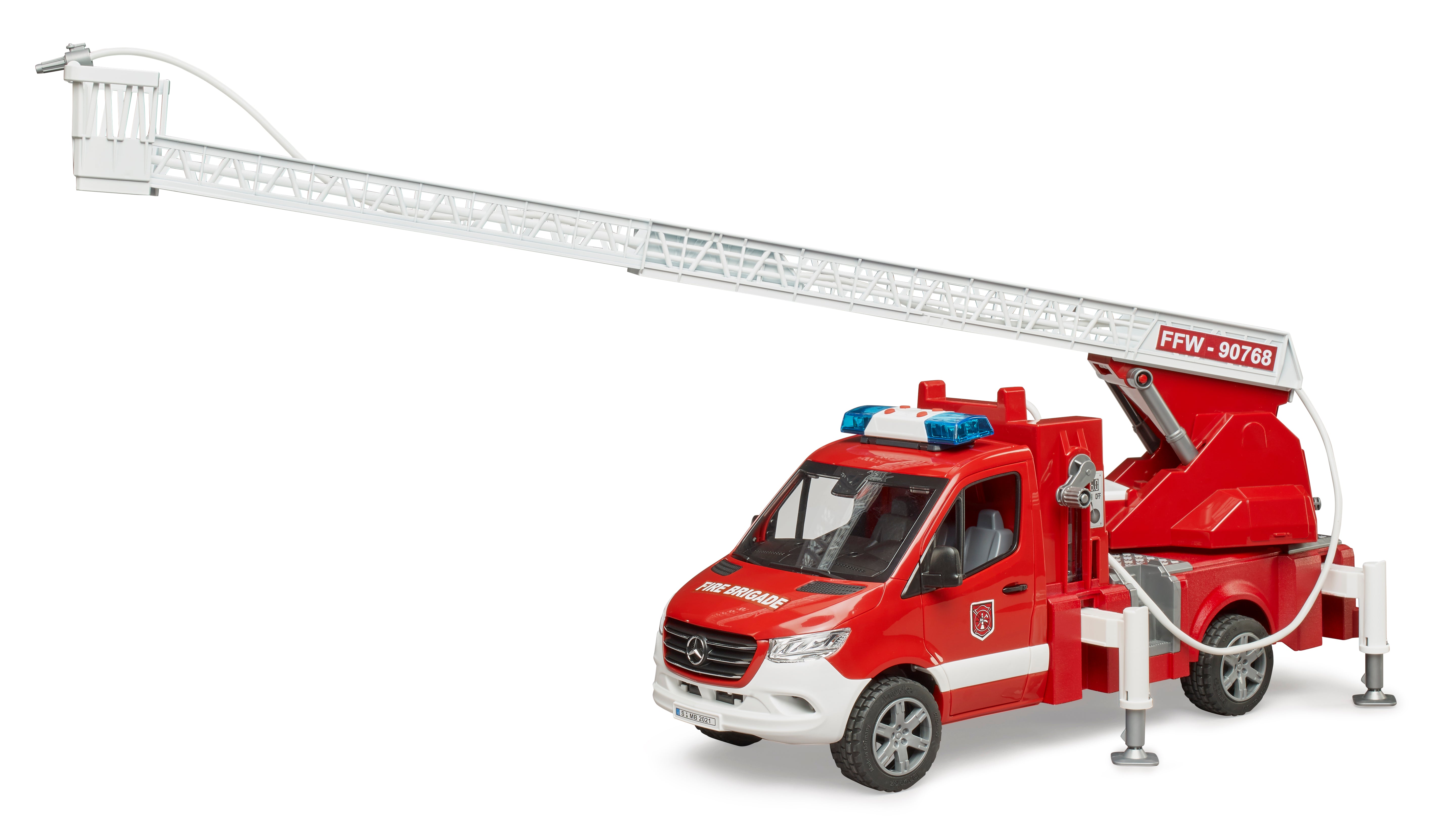 Bruder 02673 MB Sprinter Feuerwehr mit Drehleiter Light + Sound Mod - Bild 3
