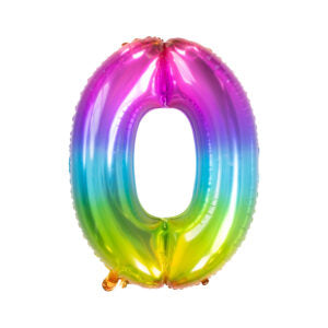 Folienballon Zahl 0 rainbow - Bild 1