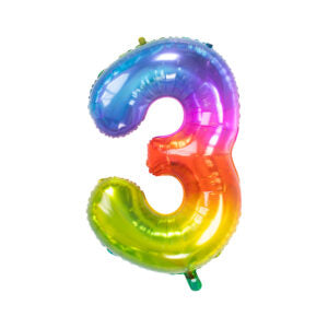 Folienballon Zahl 3 rainbow - Bild 1