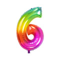 Folienballon Zahl 6 rainbow