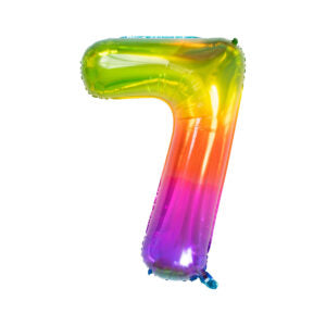 Folienballon Zahl 7 rainbow - Bild 1