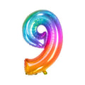 Folienballon Zahl 9 rainbow