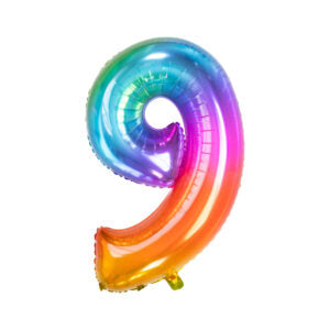 Folienballon Zahl 9 rainbow - Bild 1
