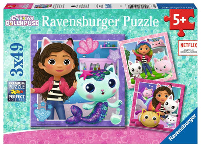 Puzzle 3x49 Teile Gabby's Dollhouse Spielzeit mit Gabby 05.659