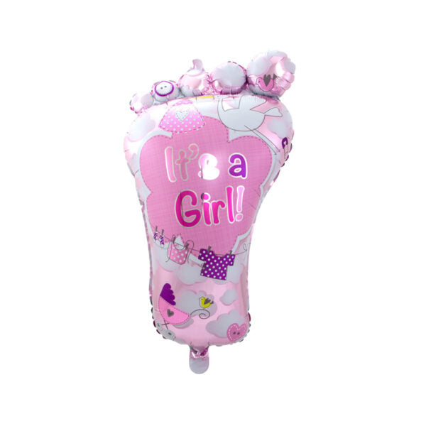 Folienballon Geburt Mädchen Its a girl! Fuss rosa - Bild 1
