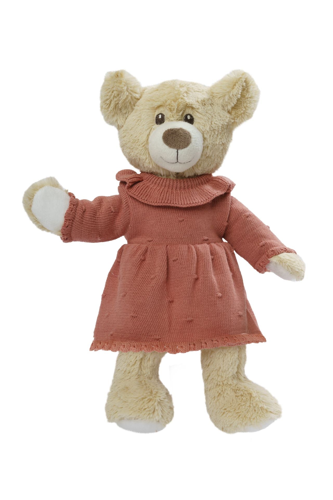 Puppenstrickkleid pfirsich Gr. 35 - 45cm - Bild 3