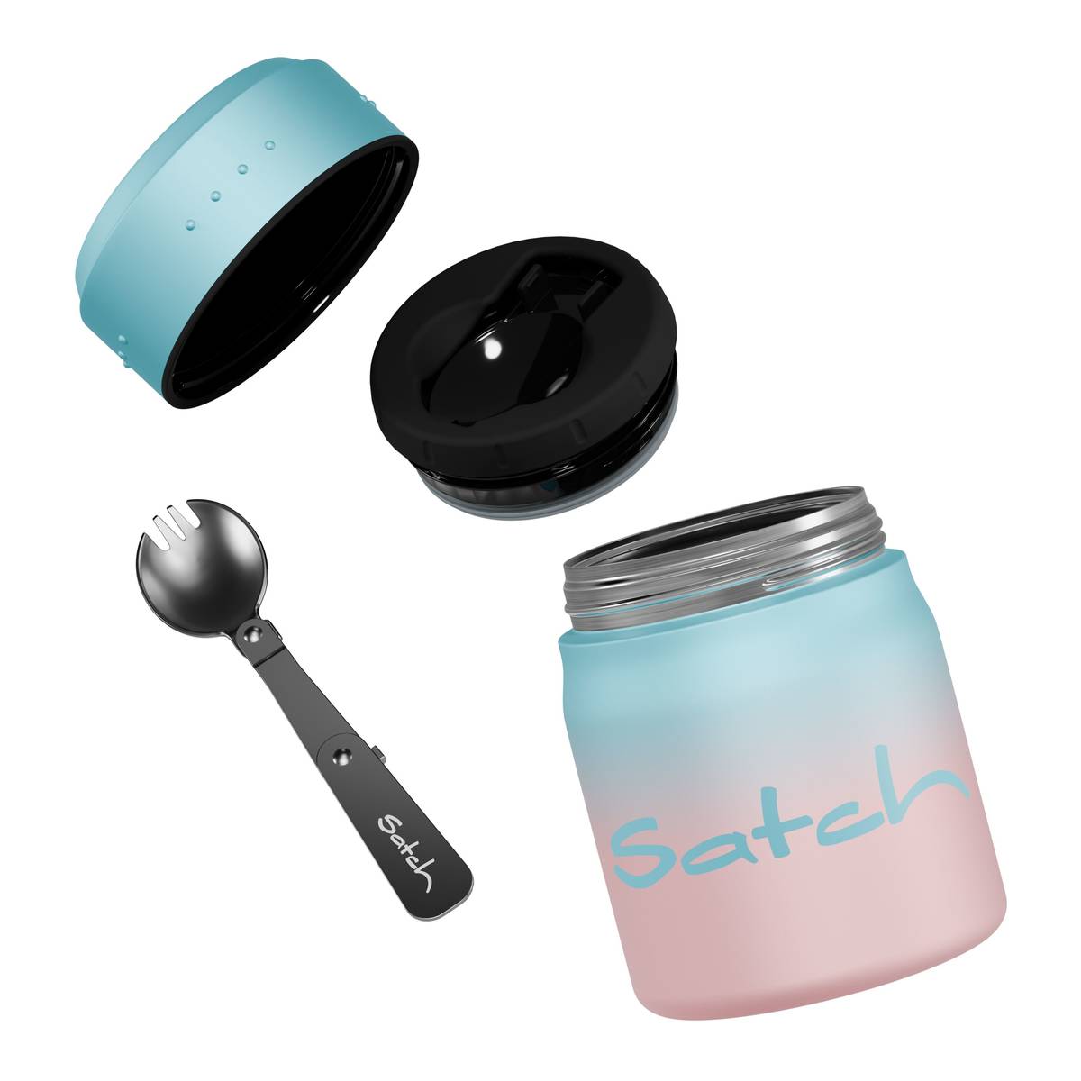 Satch Thermo Lunchbox Light Blue Graffiti - Bild 4