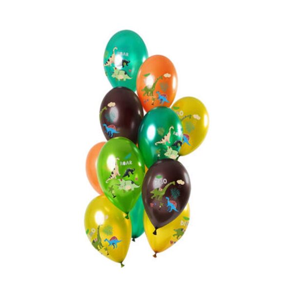 Latexballons Dinosaurier metallic grün mehrfarbig - Bild 1