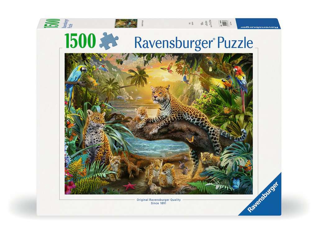 Puzzle 1500 Teile Leopardenfamilie im Dschungel 00.738 - Bild 1