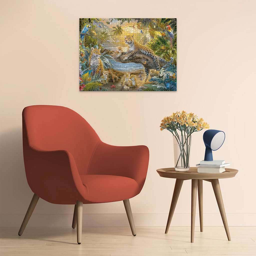 Puzzle 1500 Teile Leopardenfamilie im Dschungel 00.738 - Bild 4