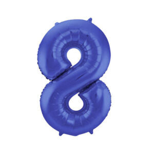 Folienballon Zahl 8 blau metallic matt - Bild 1