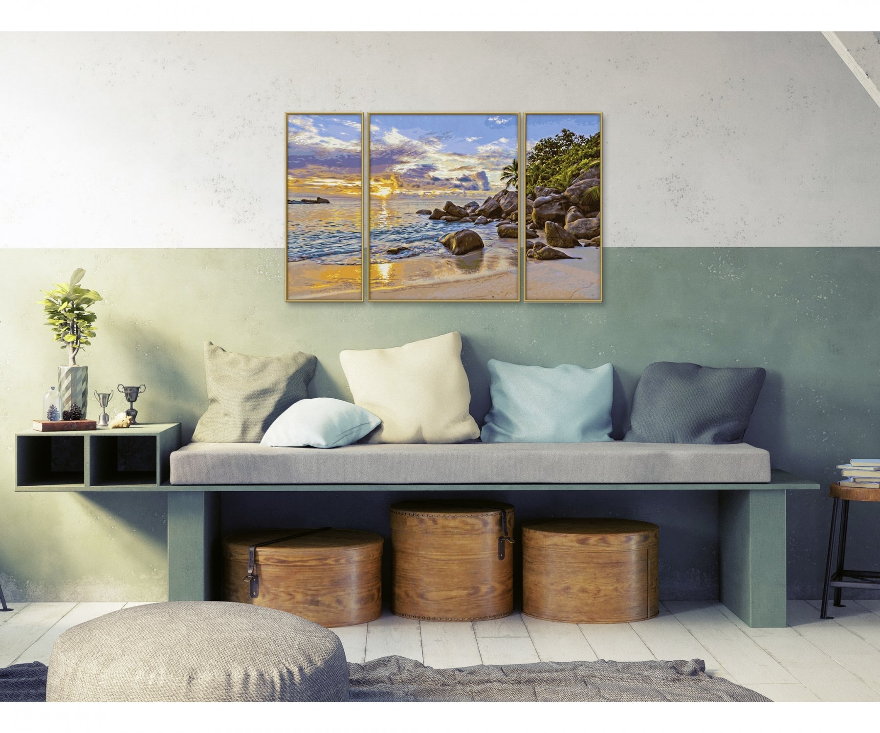 Schipper Abendstimmung im Paradies Triptychon 50x80cm - Bild 3