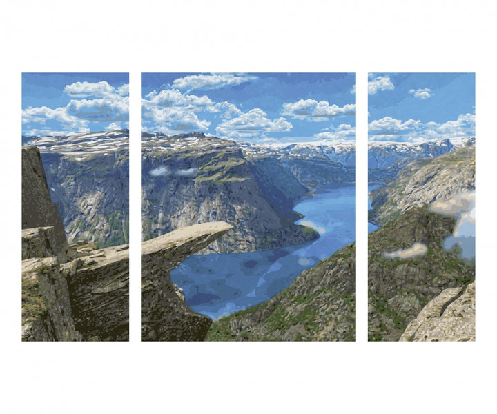 Schipper Trolltunga in Norwegen Triptychon 50x80xm