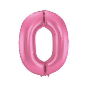 Folienballon Zahl 0 rosa metallic matt - Bild 1