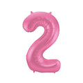 Folienballon Zahl 2 rosa metallic matt