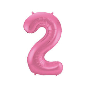 Folienballon Zahl 2 rosa metallic matt - Bild 1