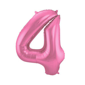 Folienballon Zahl 4 rosa metallic matt - Bild 1