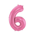 Folienballon Zahl 6 rosa metallic matt