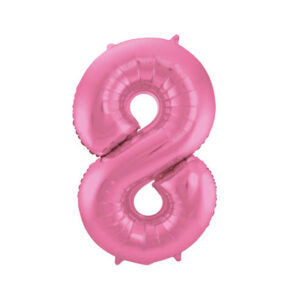 Folienballon Zahl 8 rosa metallic matt - Bild 1