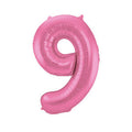 Folienballon Zahl 9 rosa metallic matt