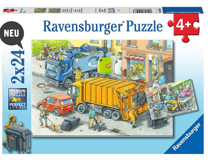 Ravensburger Puzzle 2x24 Teile - Müllabfuhr und Abschleppwagen - Bild 2