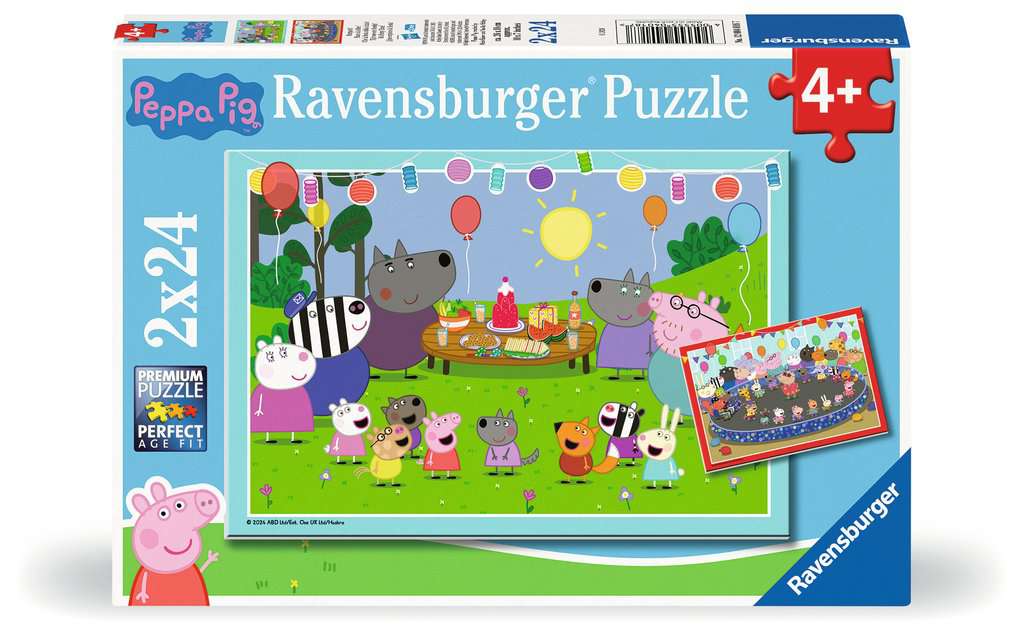 Puzzle 2x24 Teile Peppa Pig Partyzeit 04.018 - Bild 1