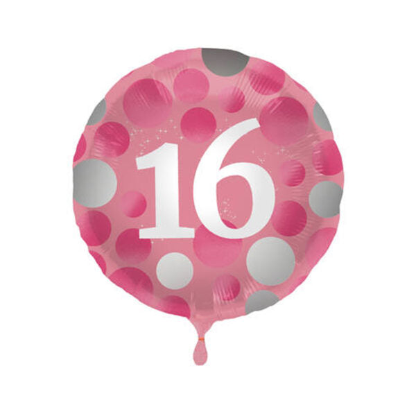 Folienballon 16. Geburtstag Glossy Pink - Bild 1