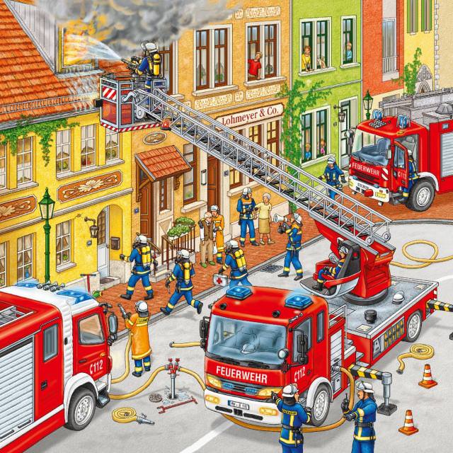 Puzzle Feuerwehreinsatz 3x49 Teile - Bild 2