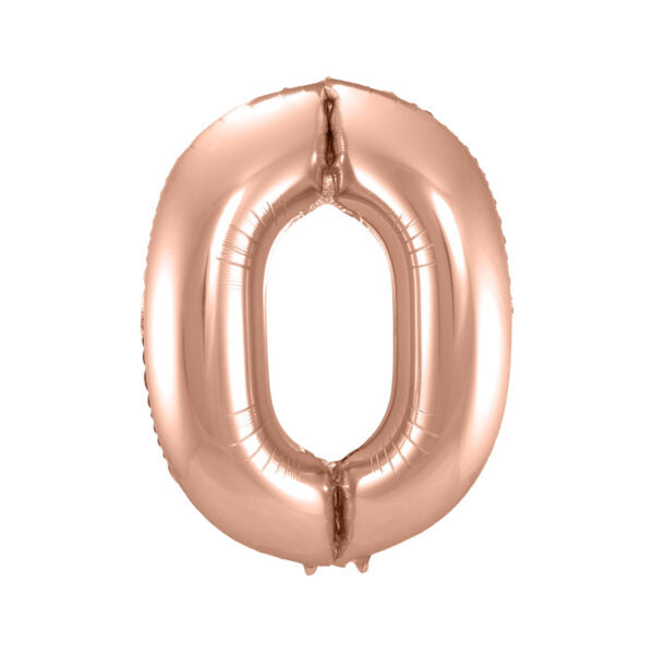 Folienballon Zahl 0 roségold - Bild 1