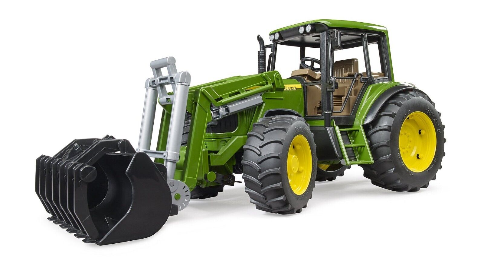 Bruder John Deere mit Frontlader + Hoztransporter 01142 - Bild 3