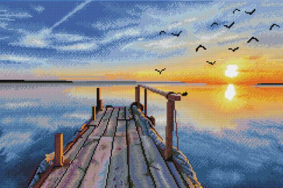 Diamond Painting Sonnenuntergang See - Bild 1