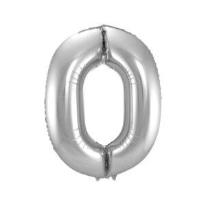 Folienballon Zahl 0 silber - Bild 1