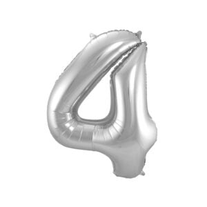 Folienballon Zahl 4 silber - Bild 1