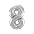 Folienballon Zahl 8 silber