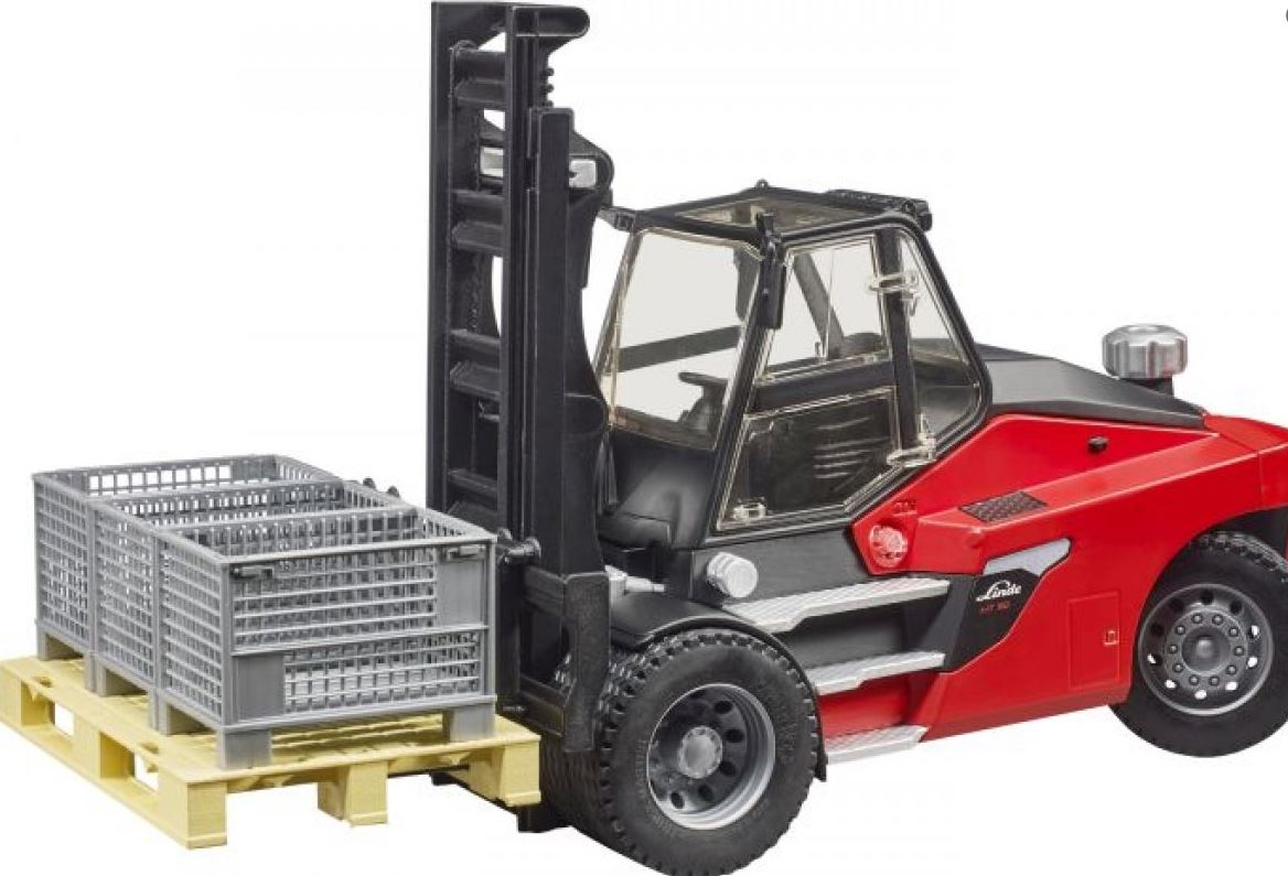 Bruder 02513 Linde Stapler mit Palette - Bild 1