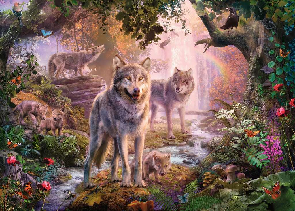 Puzzle 1000 Teile Wolfsfamile im Sommer 00.465 - Bild 2