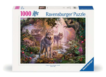Puzzle 1000 Teile Wolfsfamile im Sommer 00.465
