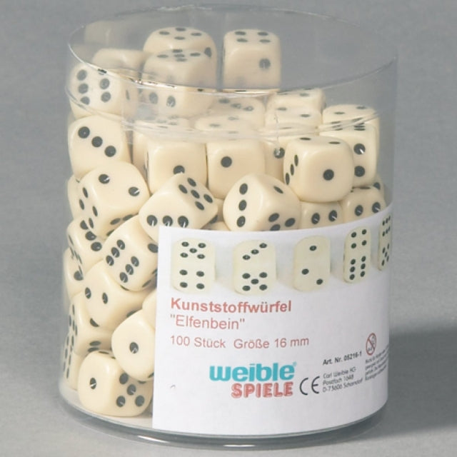 1 Würfel Elfenbein 16 mm - Bild 1